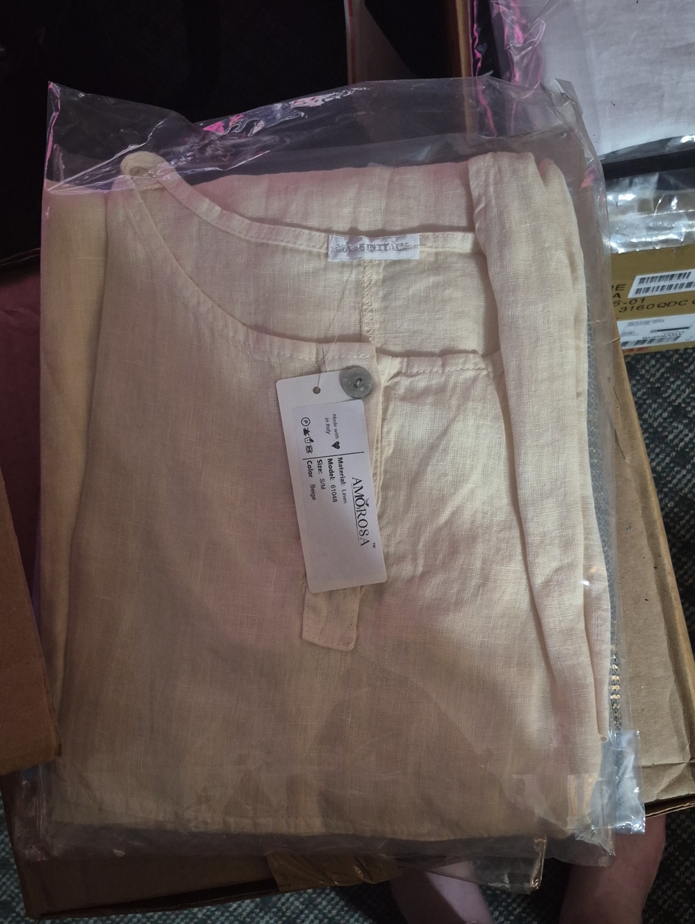Light Beige Linen Top with Tag